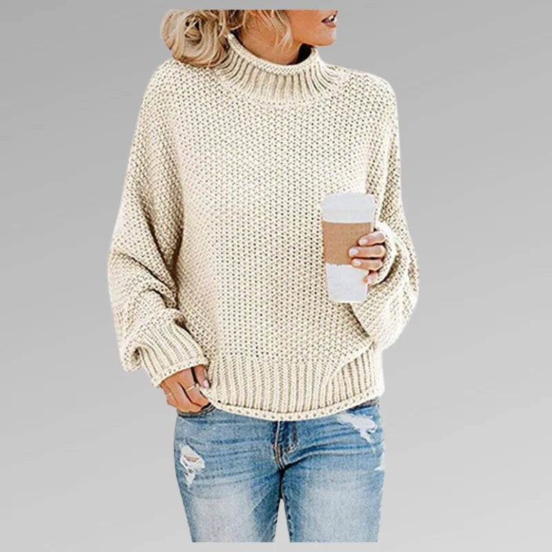 Grofgebreide Coltrui Dames in Crème, productfoto