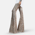 Glitter Broek Dames met Wijde Pijpen in Goud, productfoto