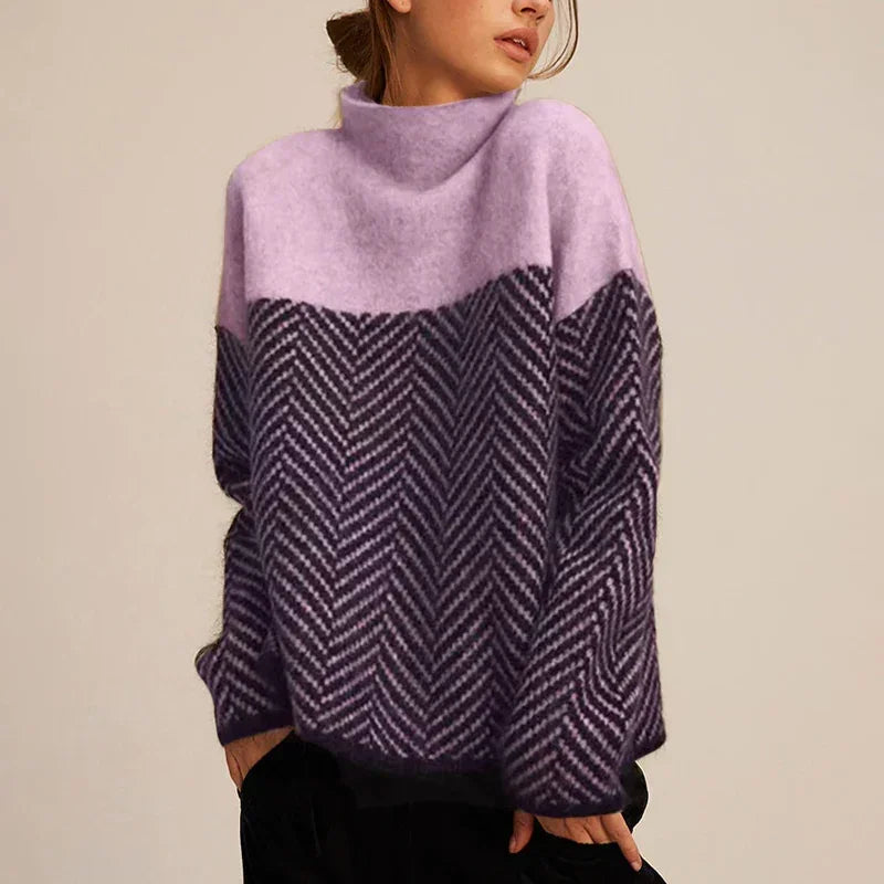 Coltrui Dames met Chevronpatroon in Lila, productfoto