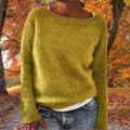 Wollen Trui Dames Merino in Geel, productfoto