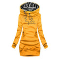 Truijurk Dames met Capuchon in Mosterdgeel, productfoto