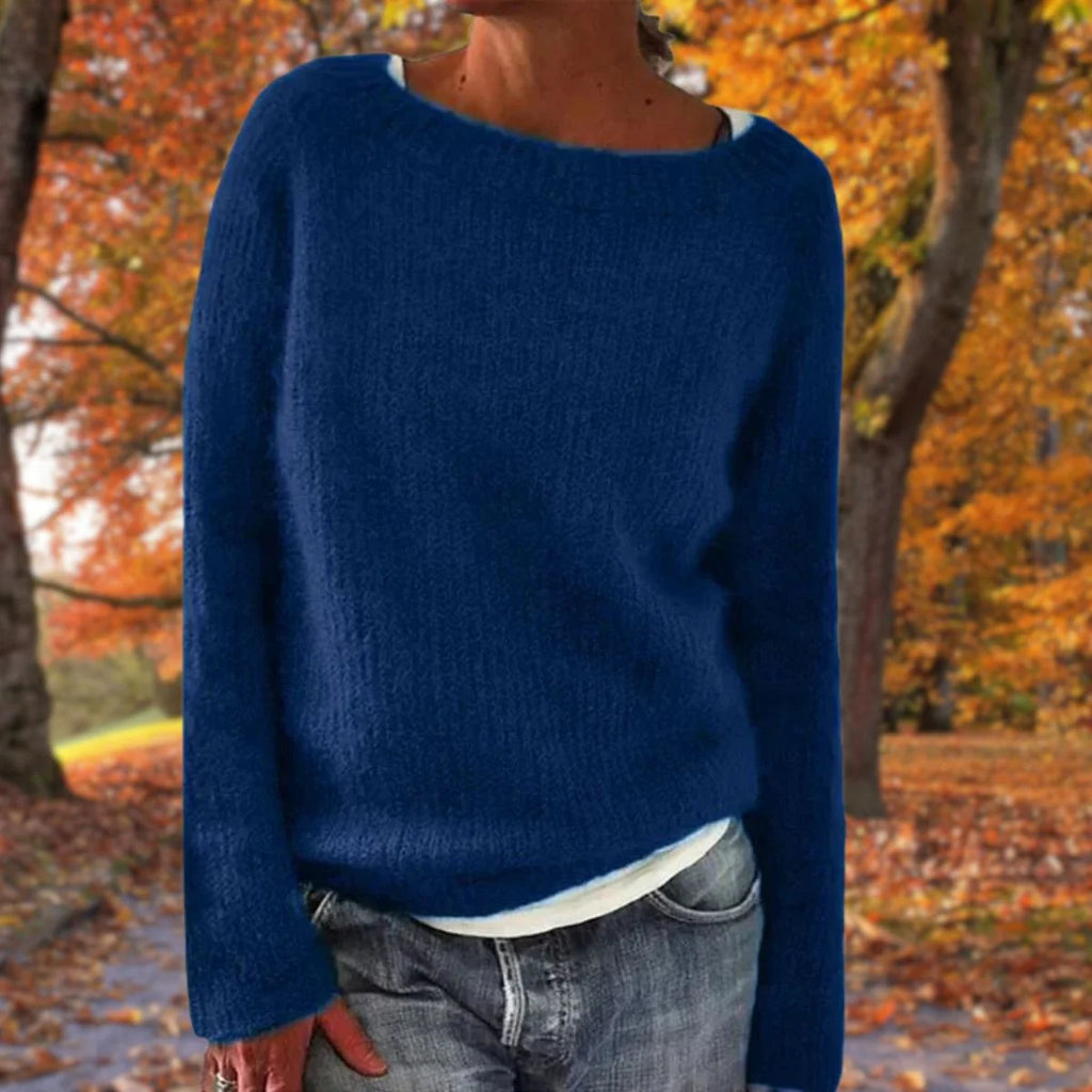 Wollen Trui Dames Merino in Blauw, productfoto