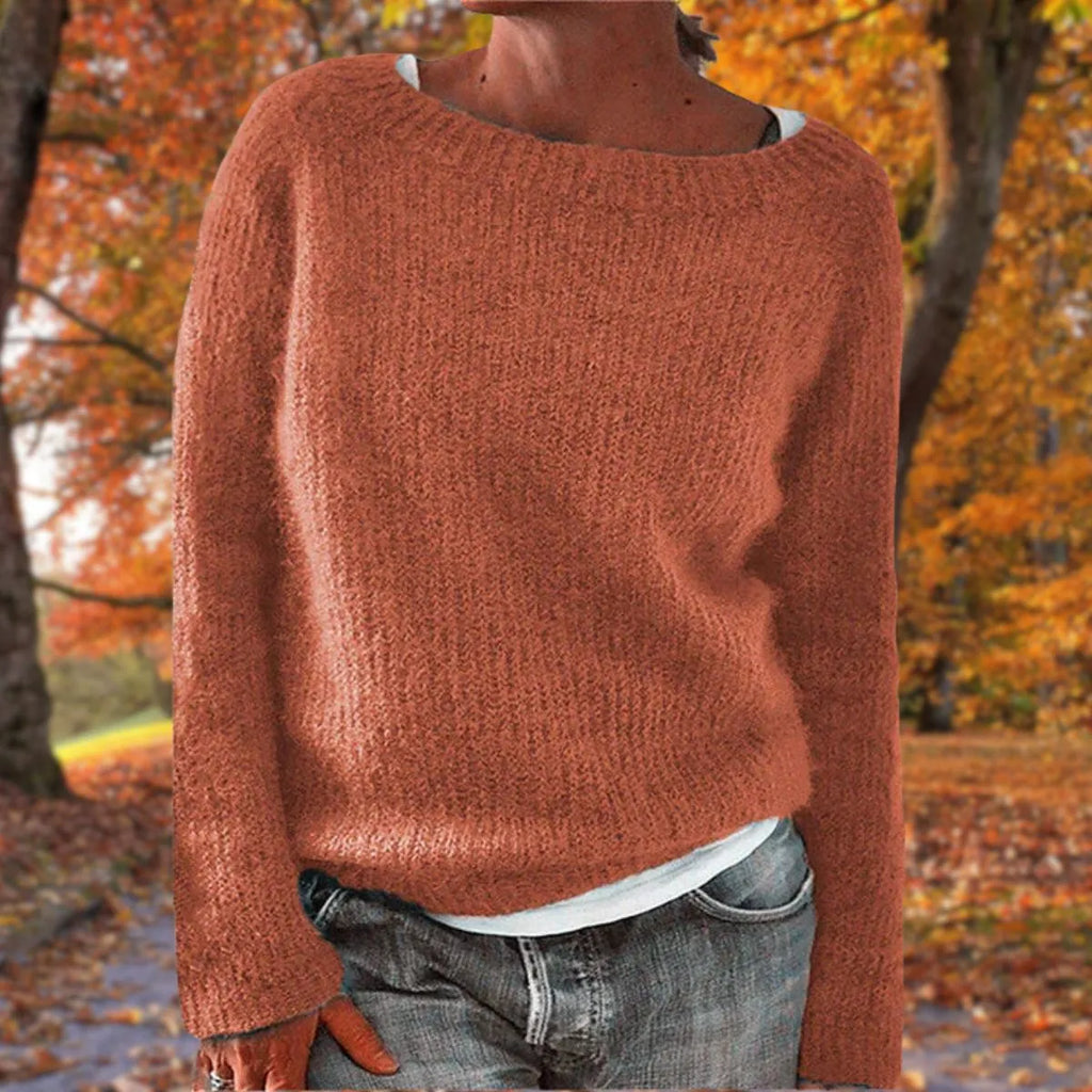 Wollen Trui Dames Merino in Oranje, productfoto