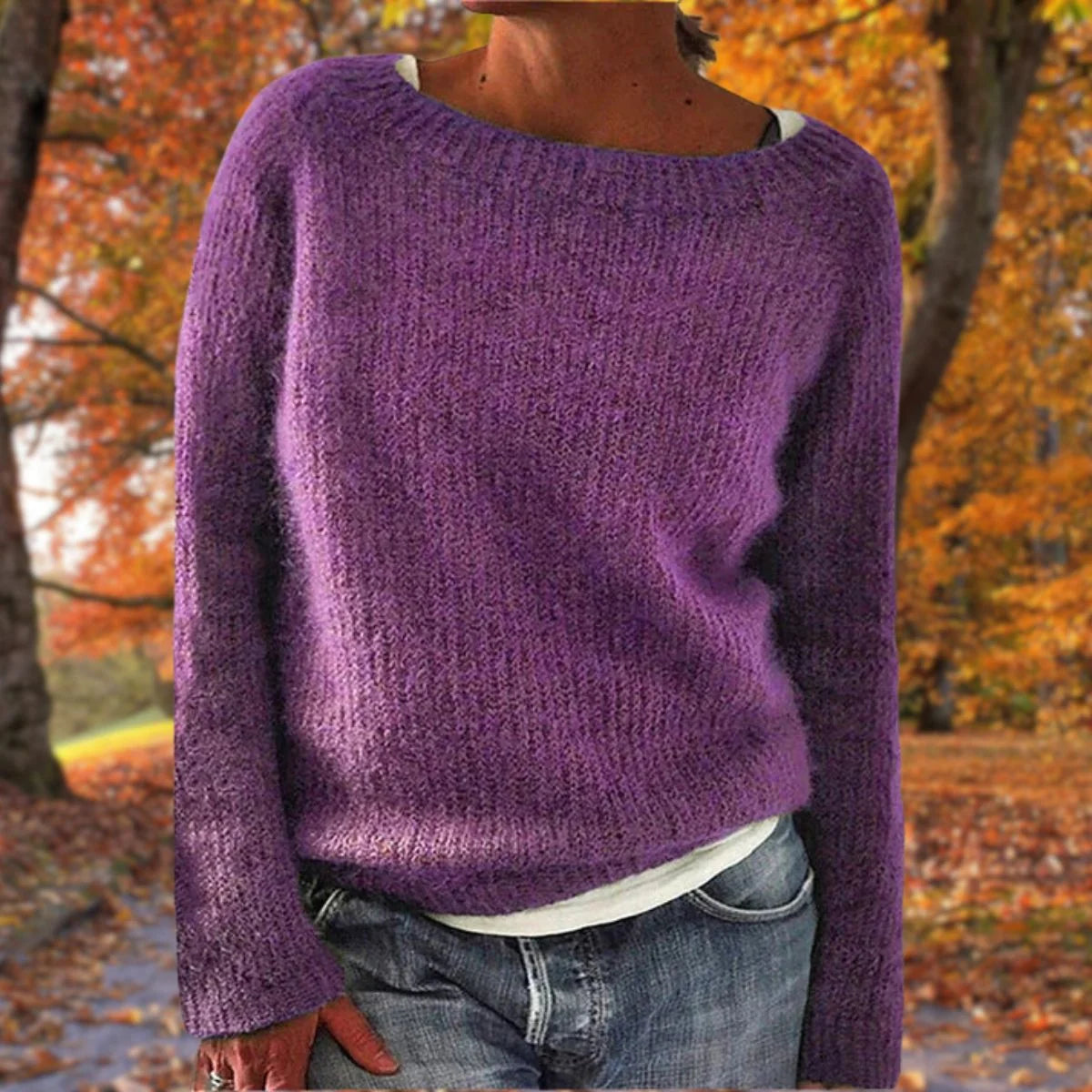Wollen Trui Dames Merino in Lila, productfoto
