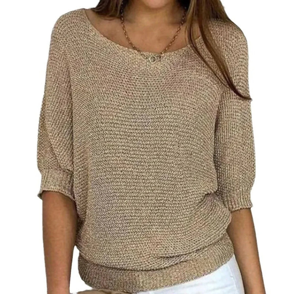 Oversized Trui Dames met Vleermuismouwen in Beige, productfoto