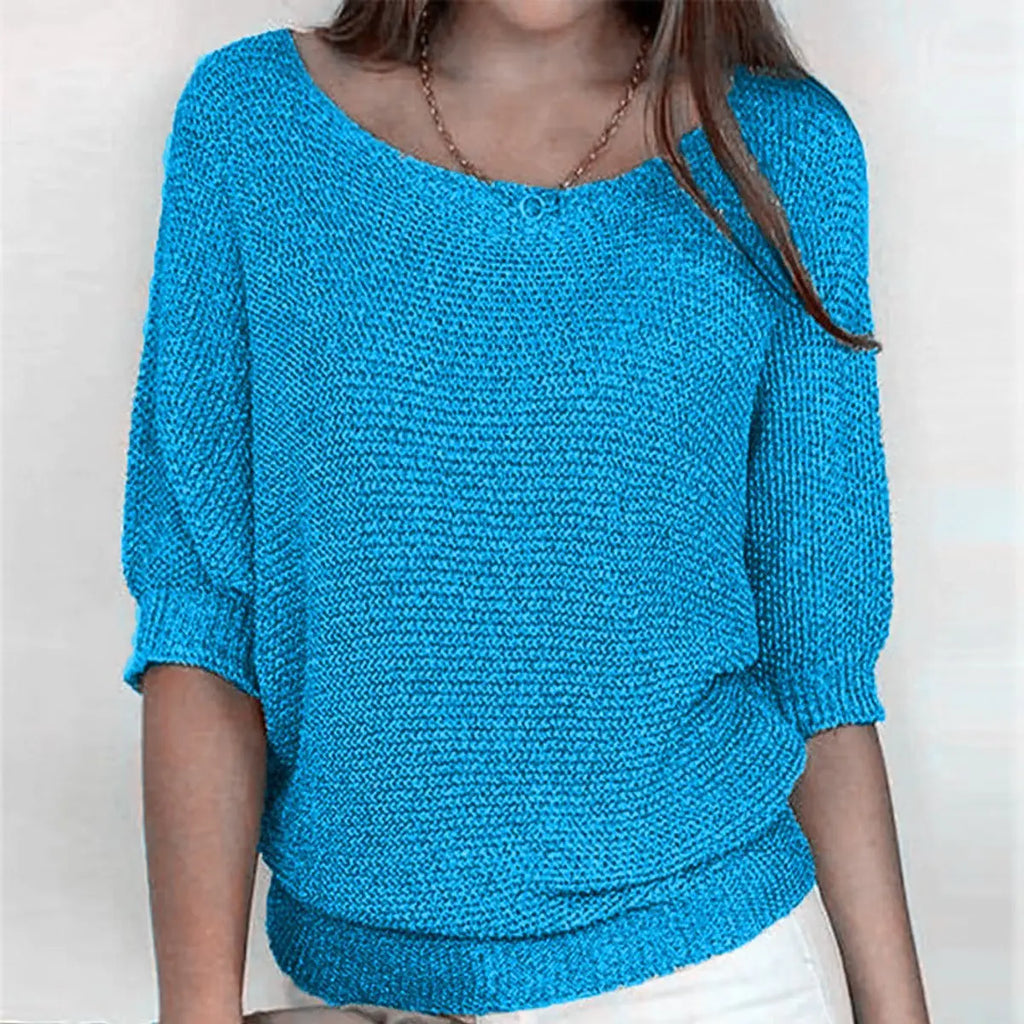 Oversized Trui Dames met Vleermuismouwen in Lichtblauw, productfoto
