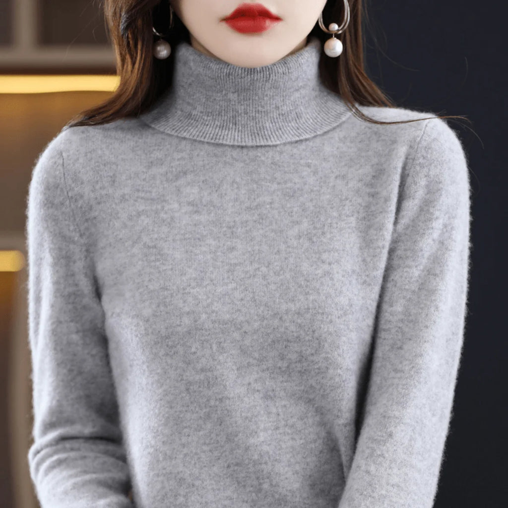 Klassieke Gebreide Coltrui Dames in Grijs, productfoto