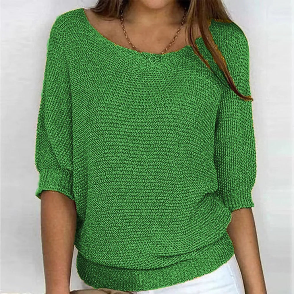 Oversized Trui Dames met Vleermuismouwen in Groen, productfoto