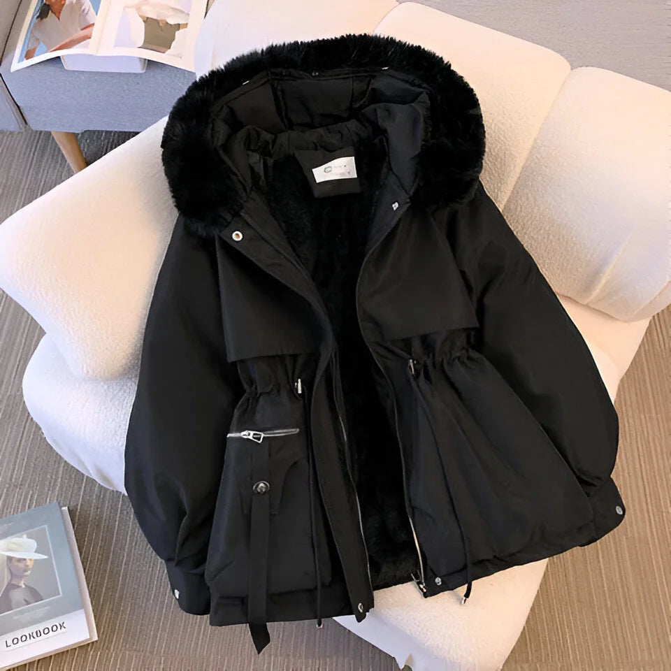 Parka Winterjas Dames met Capuchon in Zwart, productfoto