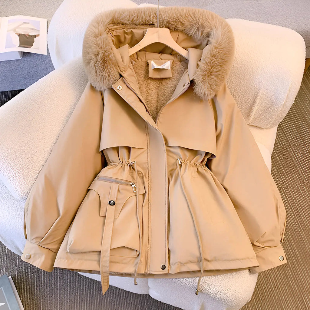 Parka Winterjas Dames met Capuchon in Kaki, productfoto
