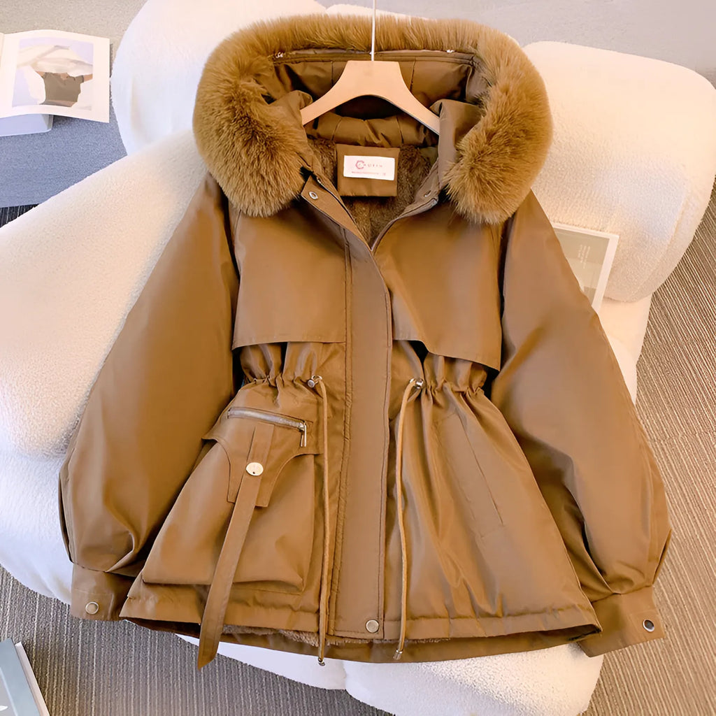 Parka Winterjas Dames met Capuchon in Bruin, productfoto