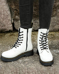 Enkellaarsjes Dames met Veters en Zijrits in Wit, productfoto 4