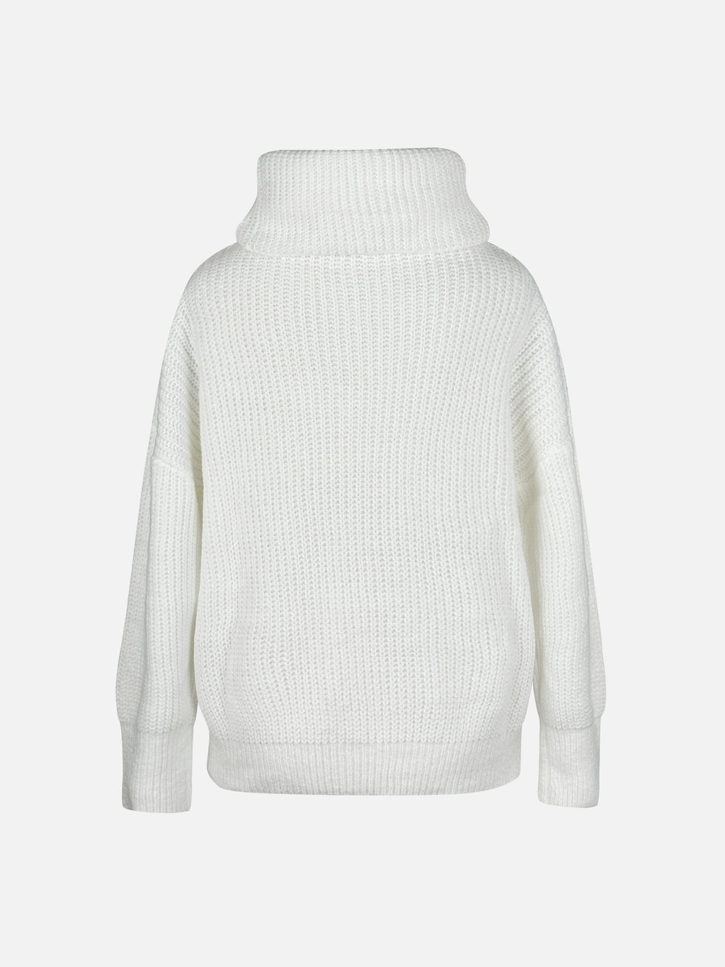 Trui Dames met Watervalhals en Mouwknopen in Wit, productfoto 6