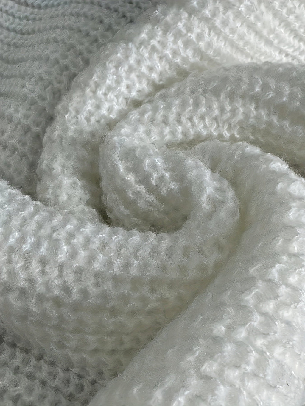 Trui Dames met Watervalhals en Mouwknopen in Wit, productfoto 7