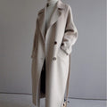 Wollen Winterjas Dames Lang met Knopen in Creme White, productfoto 1
